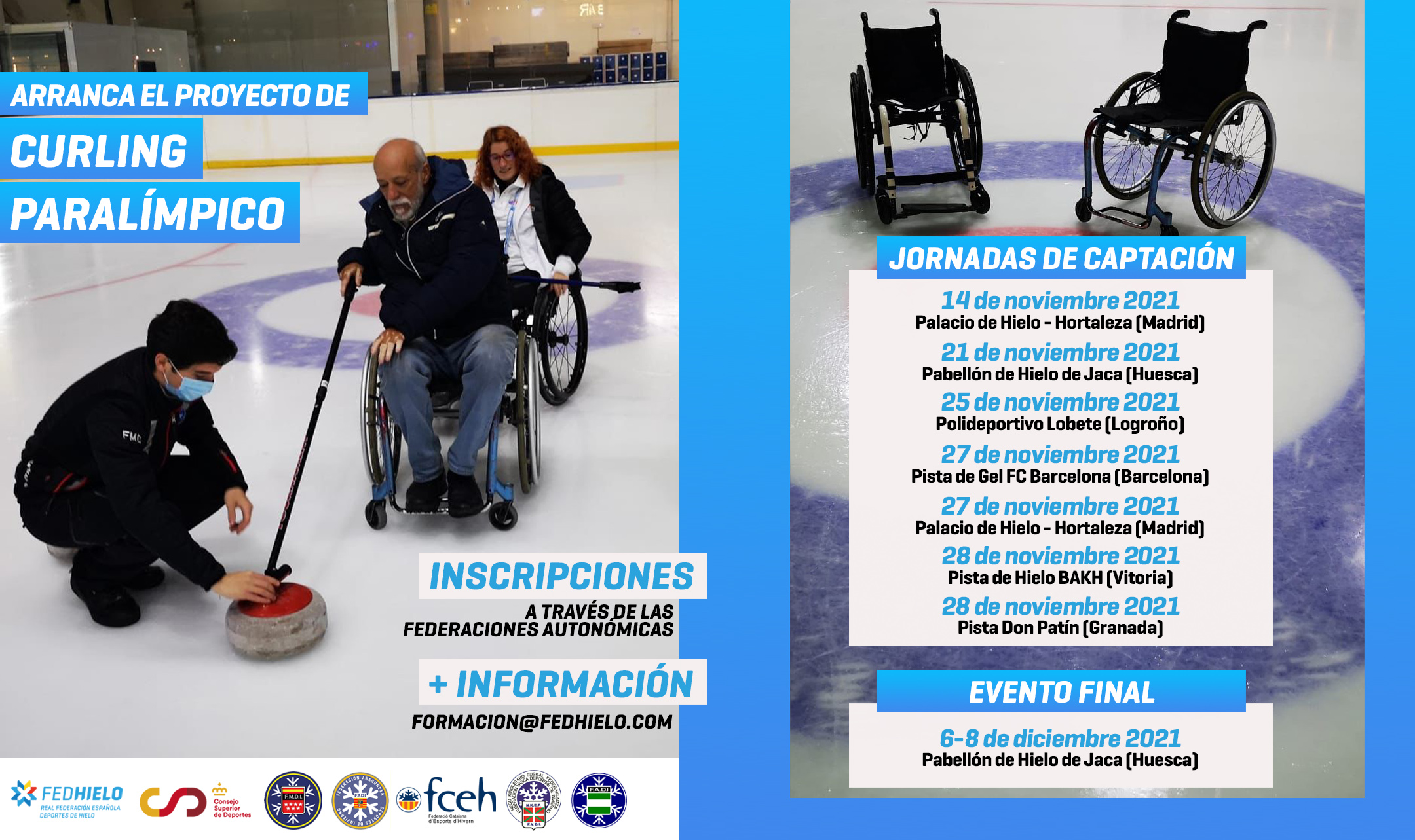 curling, Arranca el proyecto de curling paralímpico de la RFEDH, Real Federación Española Deportes de Hielo