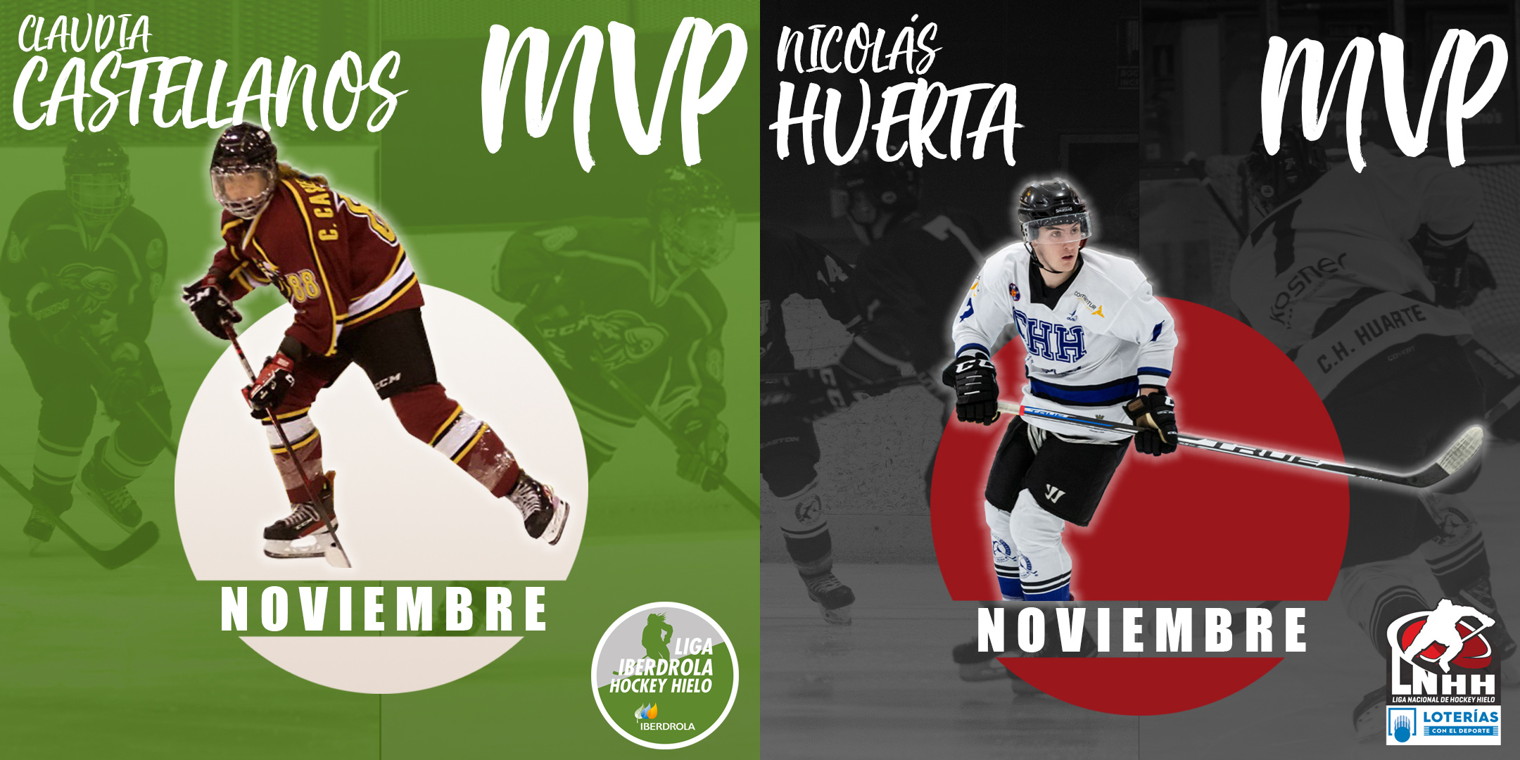 , Claudia Castellanos y Nicolás Huerta, MVPs del mes de noviembre, Real Federación Española Deportes de Hielo