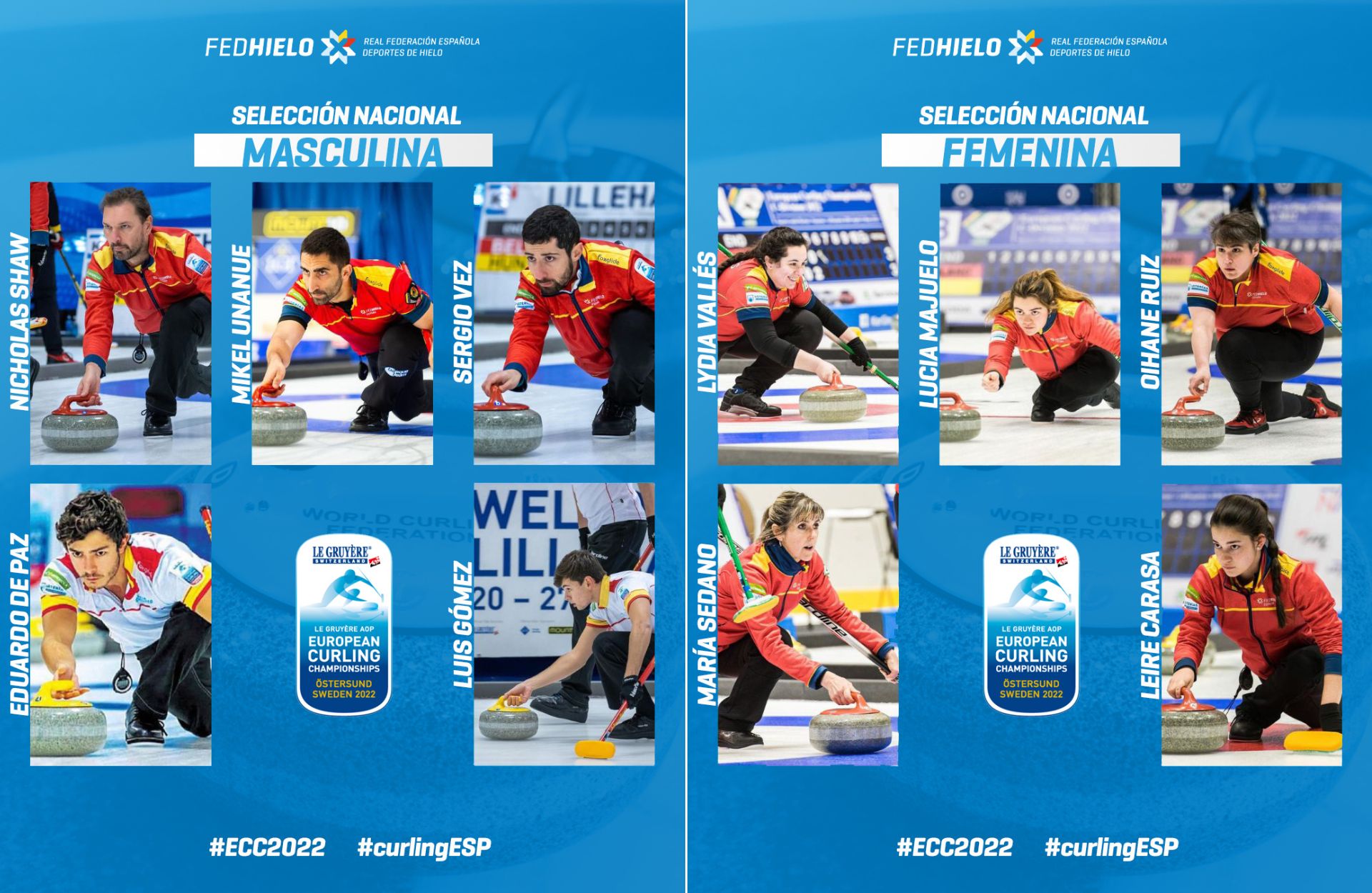 , España afronta un histórico Europeo de Curling en Östersund, Real Federación Española Deportes de Hielo