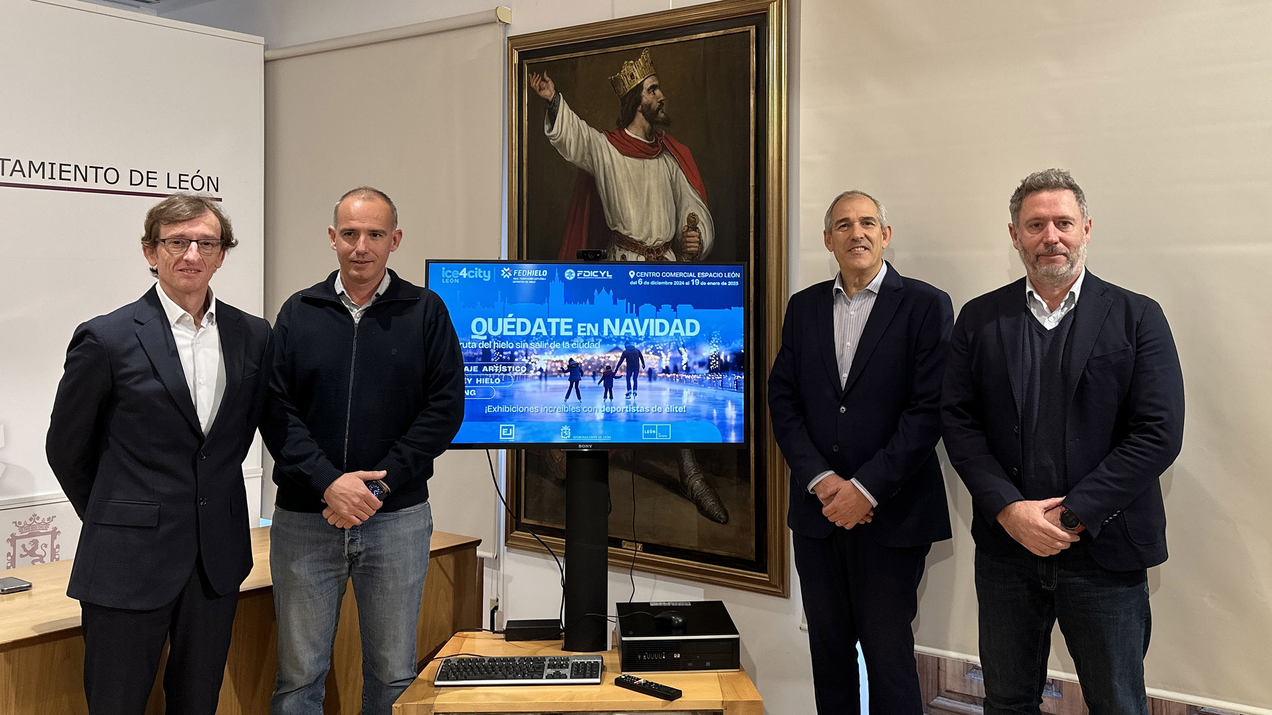 , León será la primera ciudad del proyecto ice4city, la marca de la RFEDH para la promoción de pistas de hielo por España, Real Federación Española Deportes de Hielo