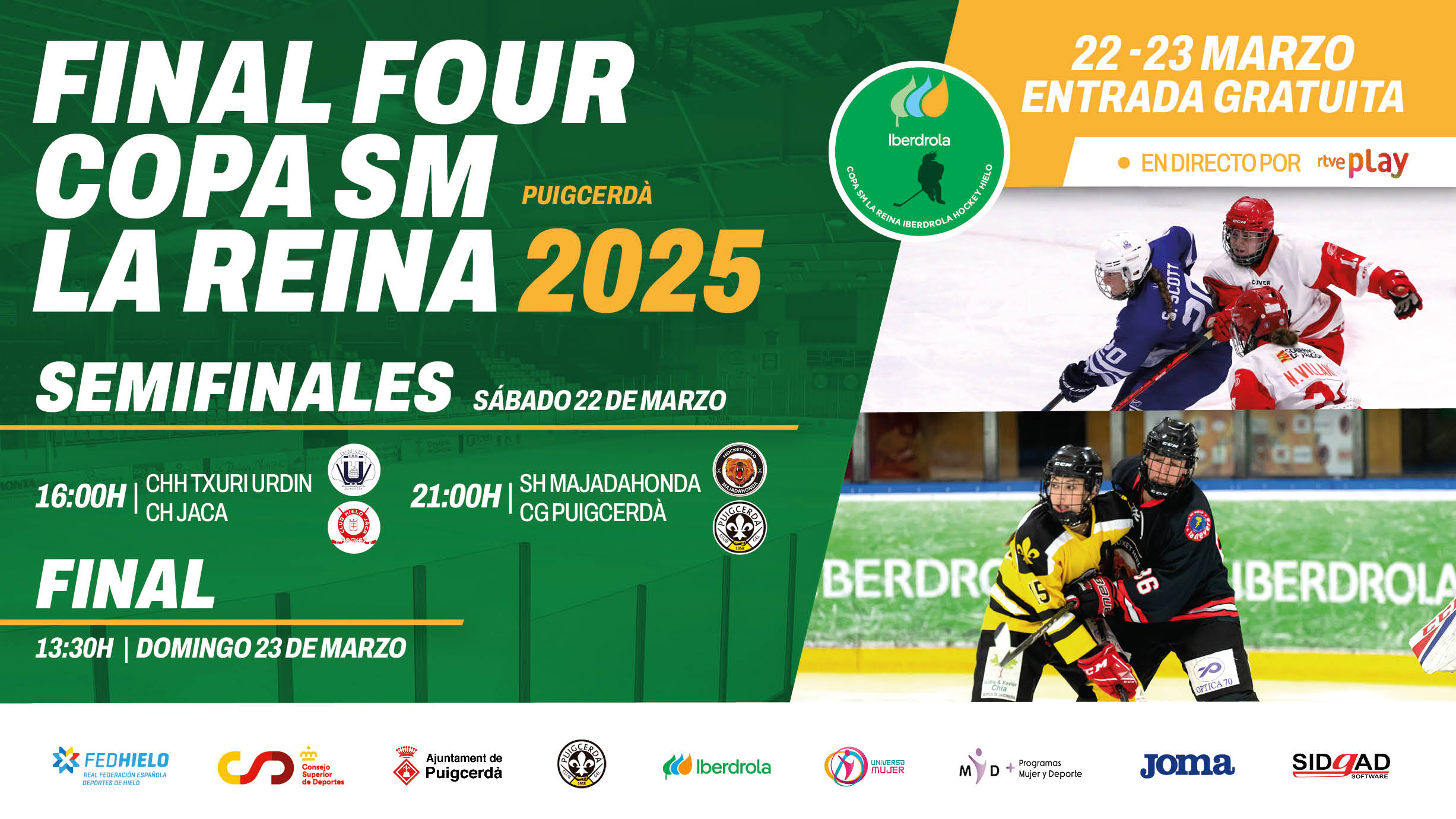 , La emoción de la Final Four de la Copa de SM la Reina &#8211; Iberdrola 2025 llega a Puigcerdà, Real Federación Española Deportes de Hielo